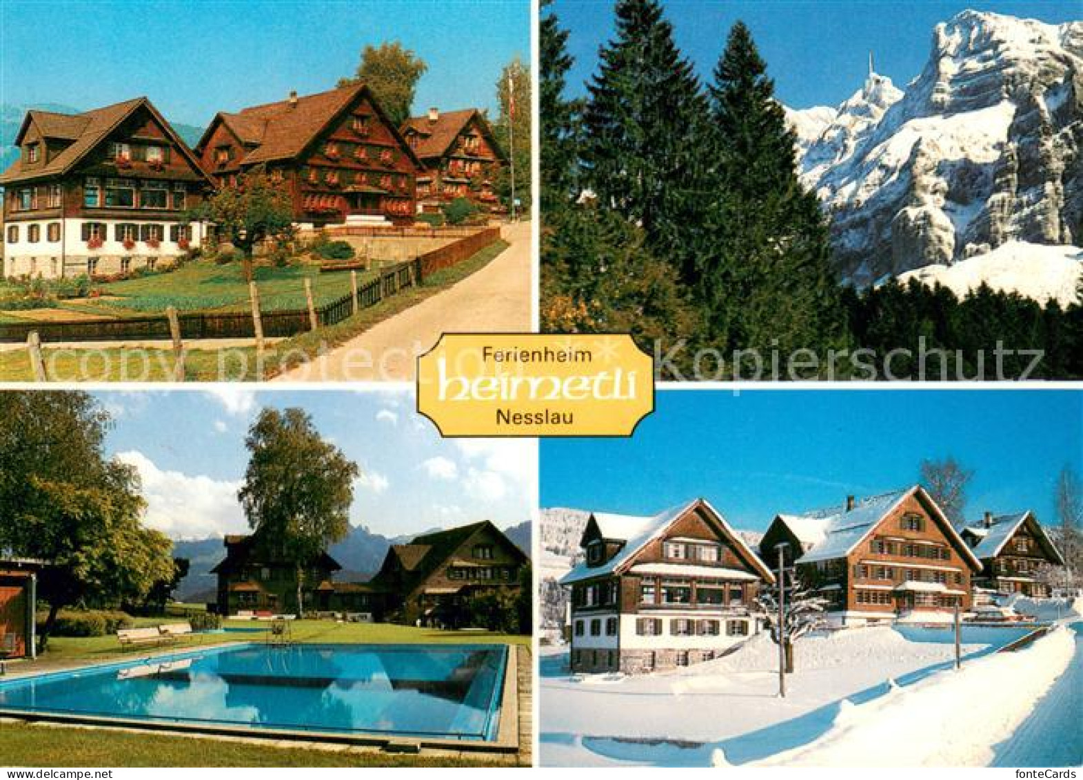 13731837 Nesslau SG Ferienheim Heimetli Schwimmbad Panorama  - Andere & Zonder Classificatie