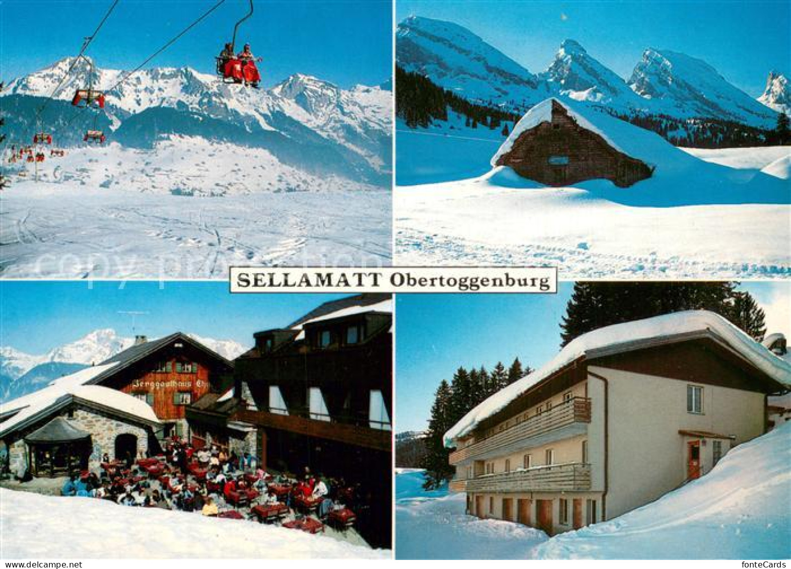 13731827 Alt St Johann Sessellift Berggasthaus Churfirsten Sellamatt Terrasse Al - Andere & Zonder Classificatie