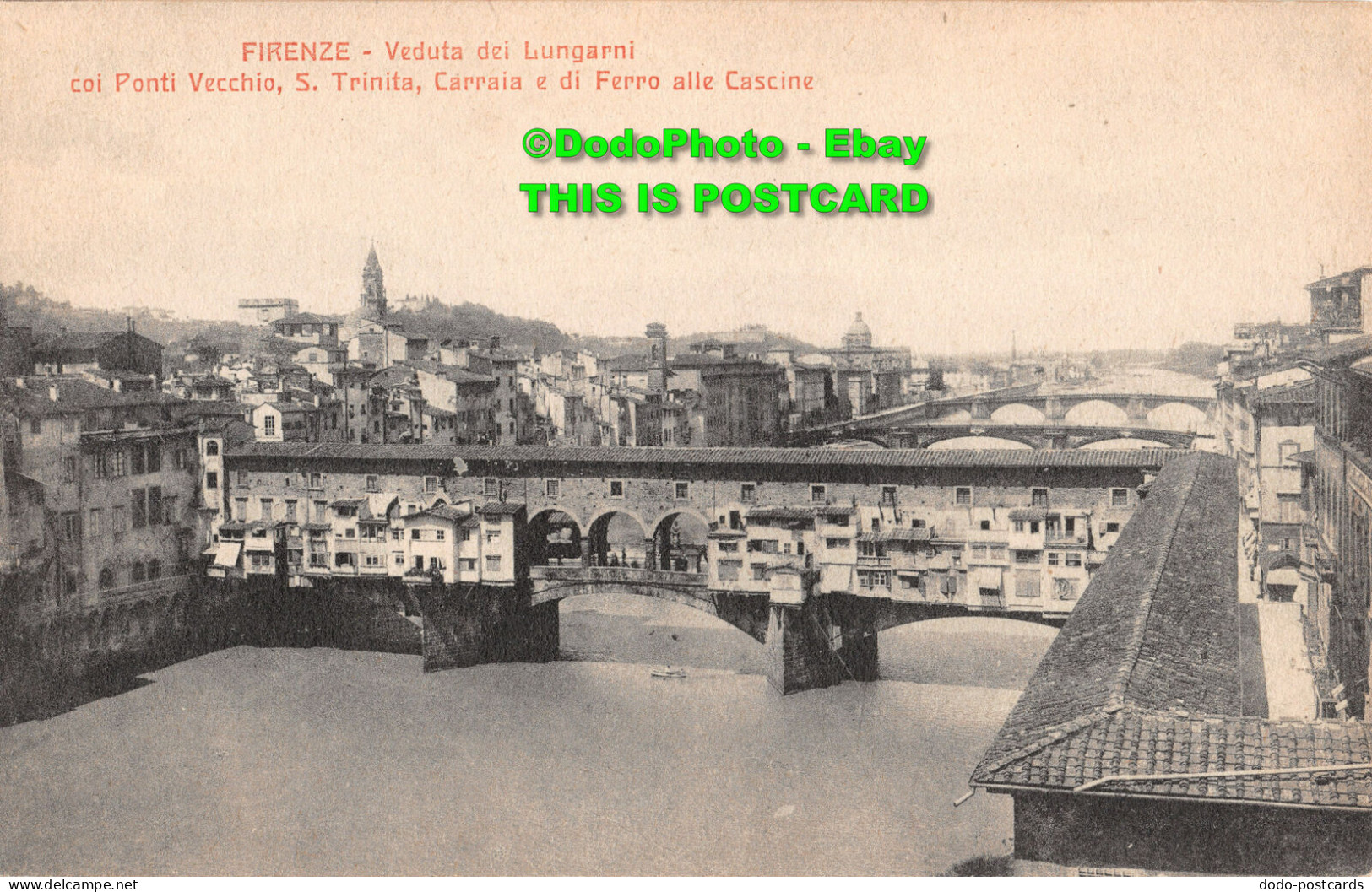 R347696 Firenze. Veduta Dei Lungarni Coi Ponti Vecchio. S. Trinita. Carraia E Di - World