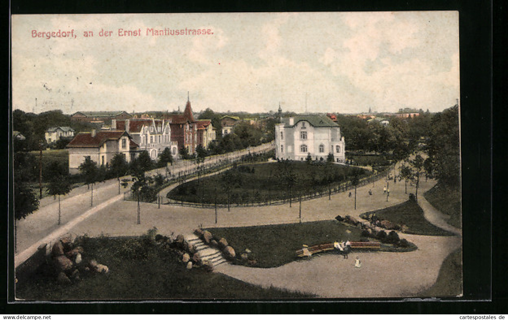 AK Hamburg-Bergedorf, An Der Ernst Mantiusstrasse Mit Passanten  - Bergedorf