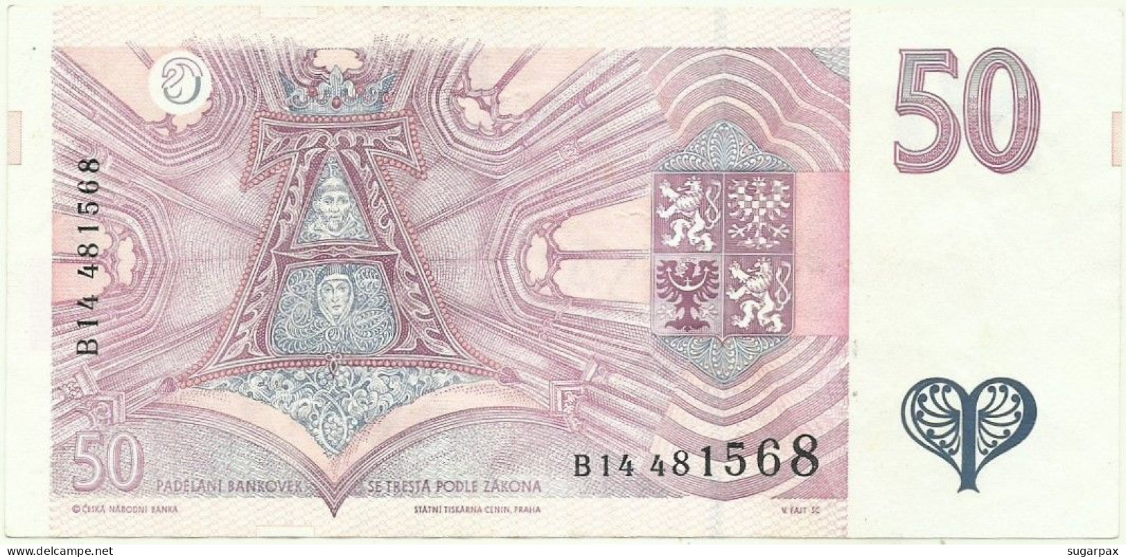 CZECH REPUBLIC - 50 Korun - 1994 - Pick 11 - Serie B 14 - Czech Republic