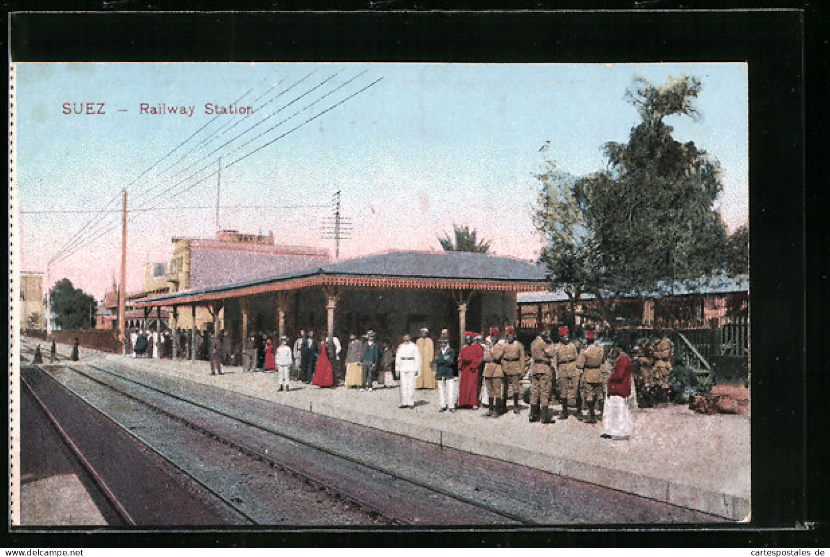 CPA Suez, Railway Station, La Gare  - Autres & Non Classés