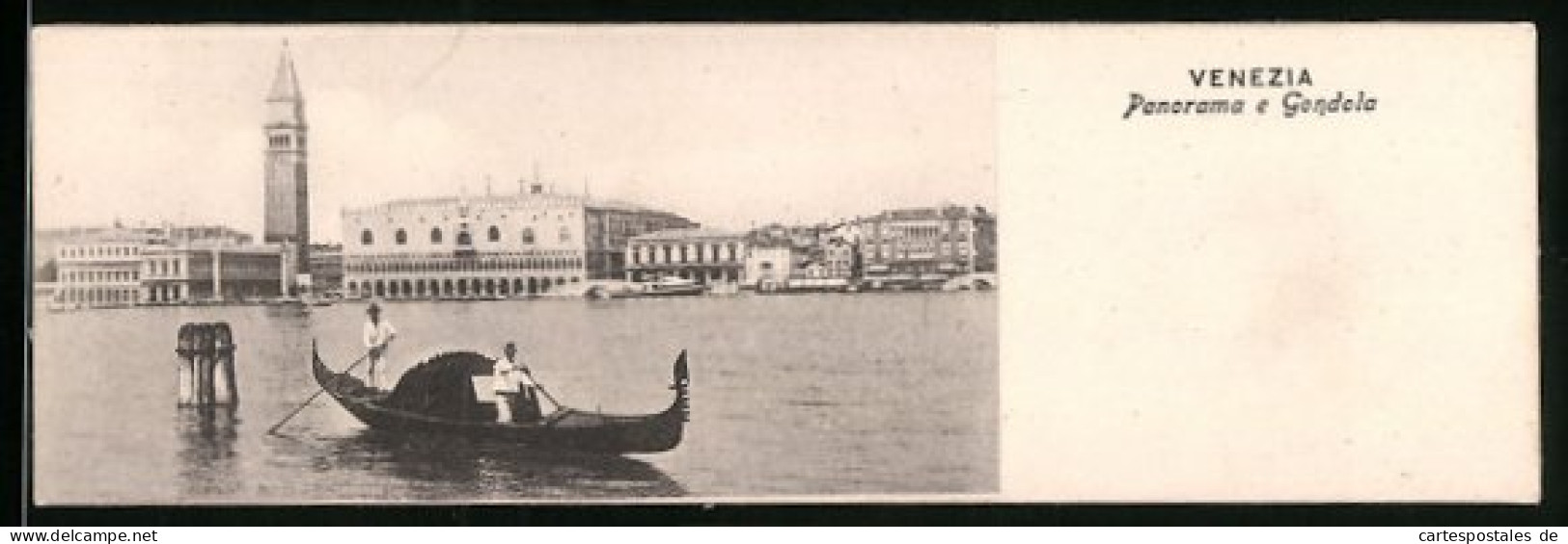 Mini-Cartolina Venezia, Panorama E Gondola  - Venezia (Venedig)
