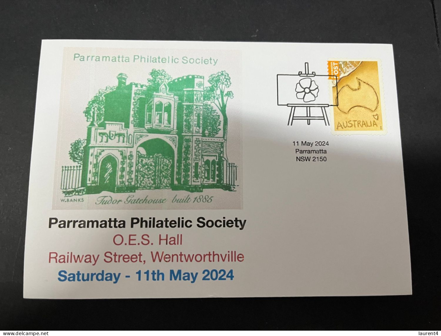 14-5-2024 (5 Z 7) Australia Cover - Parramatta Philatelic Society Open Day Stamp Fair / Expo On 11th May 2024 (OZ Map) - Filatelistische Tentoonstellingen