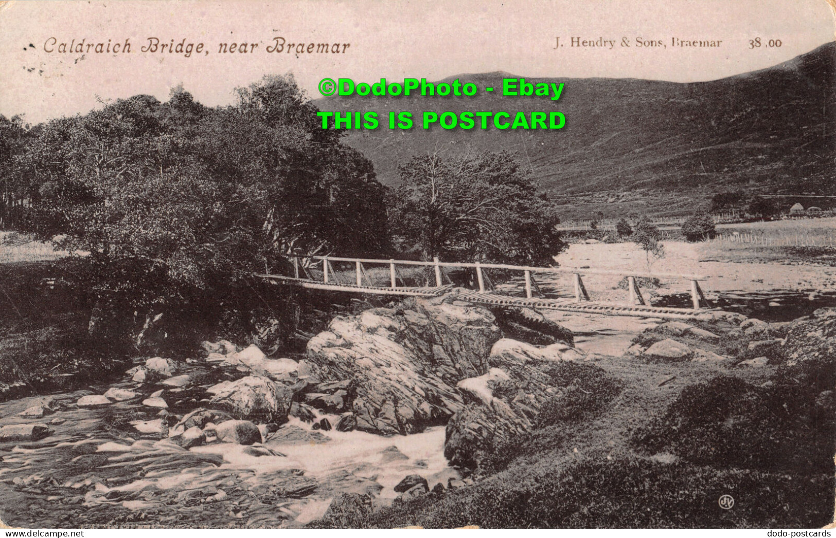 R347120 Caldraich Bridge. Near Braemar. J. Hendry. Valentine Silvatype Series. 1 - Monde