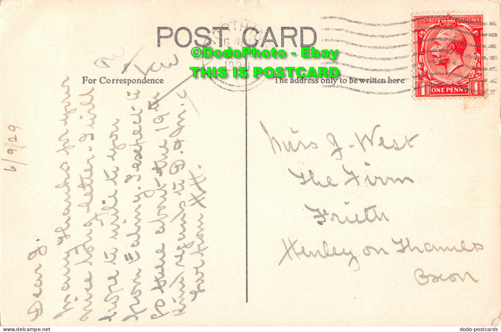 R347140 Worthing. Denton Gardens. Postcard. 1929 - Monde