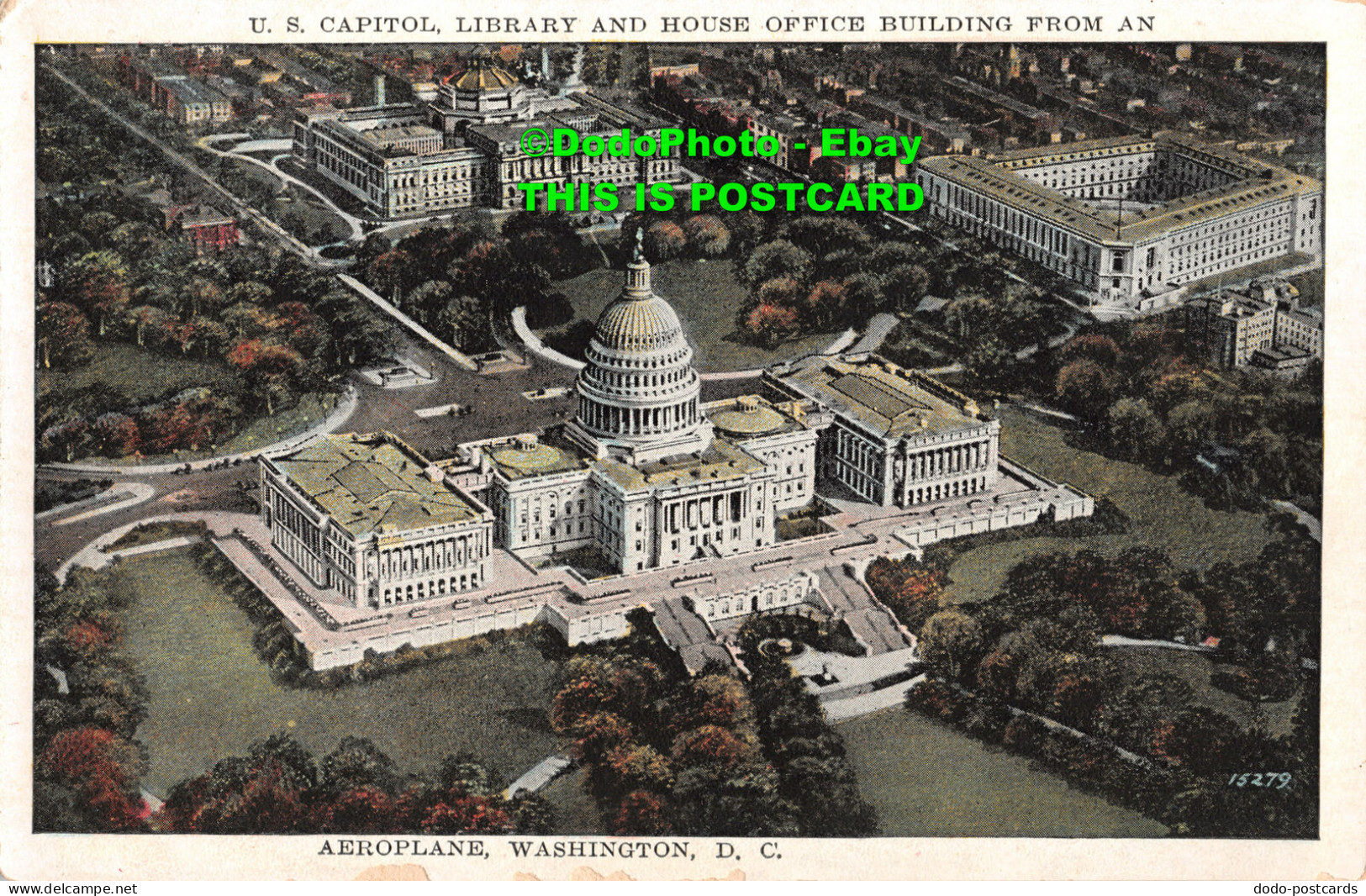 R347147 U. S. Capitol. Library And House Office Building From An Aeroplane. Wash - World