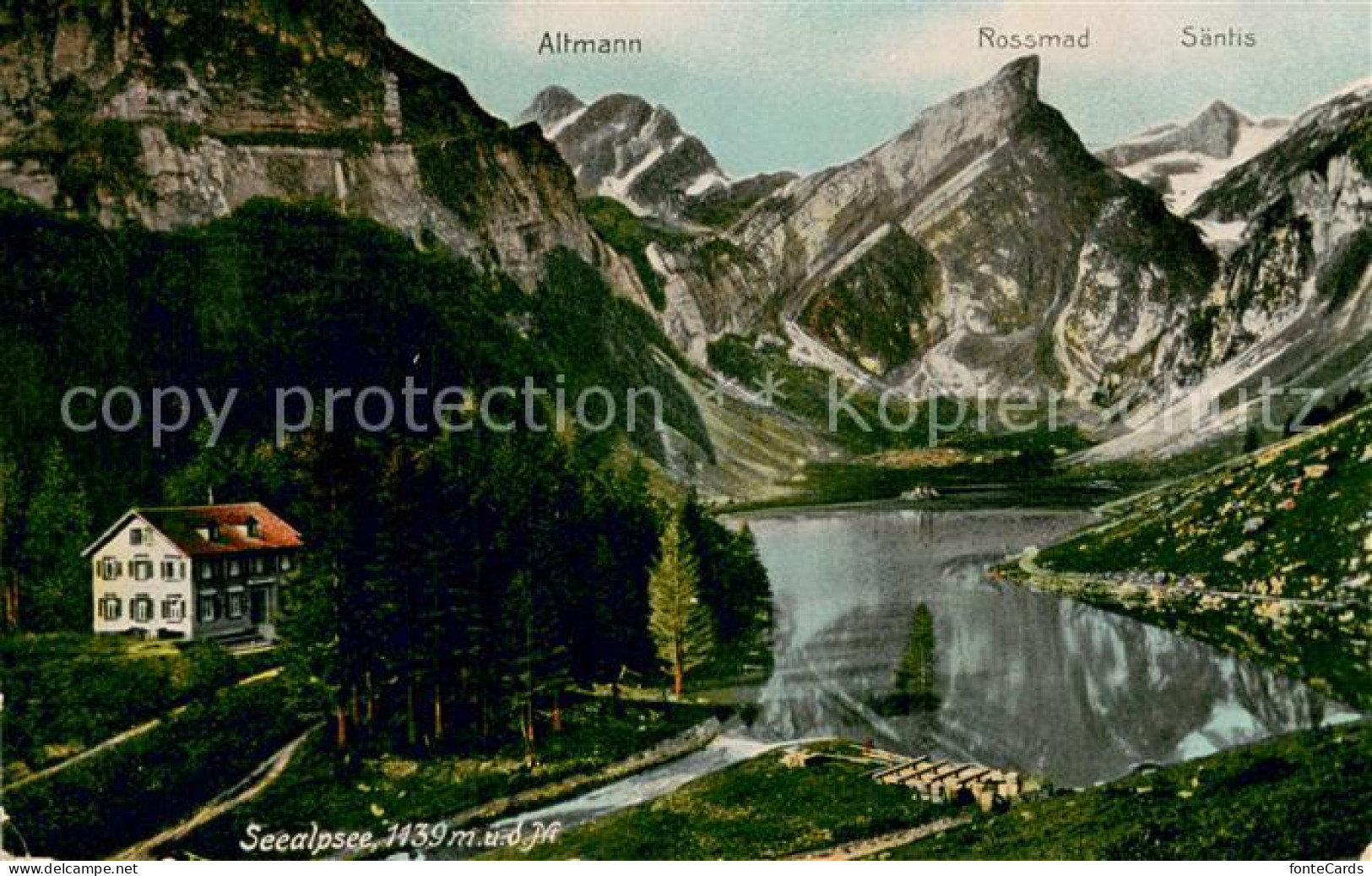 13724169 Seealpsee Saentis IR Berghotel Am See Mit Altmann Rossmad Saentis Appen - Andere & Zonder Classificatie