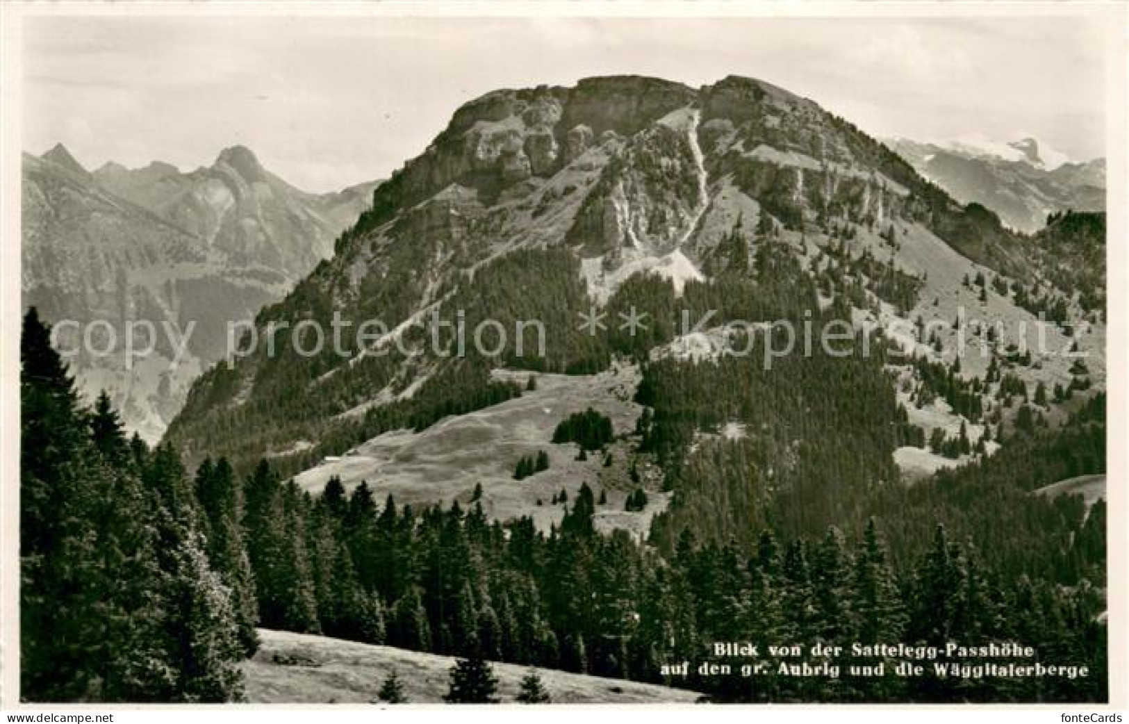 13724107 Satteleggpass Wilerzell Blick Von Der Passhoehe Auf Grossen Aubrig Und  - Autres & Non Classés