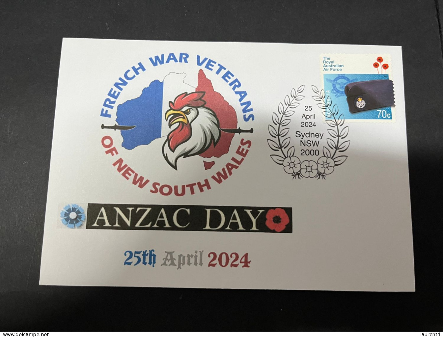 14-5-2024 (5 Z 7) Australia Cover - French War Veteran Of New South Wales (25th April 20224) ANZAC Day - Militaria