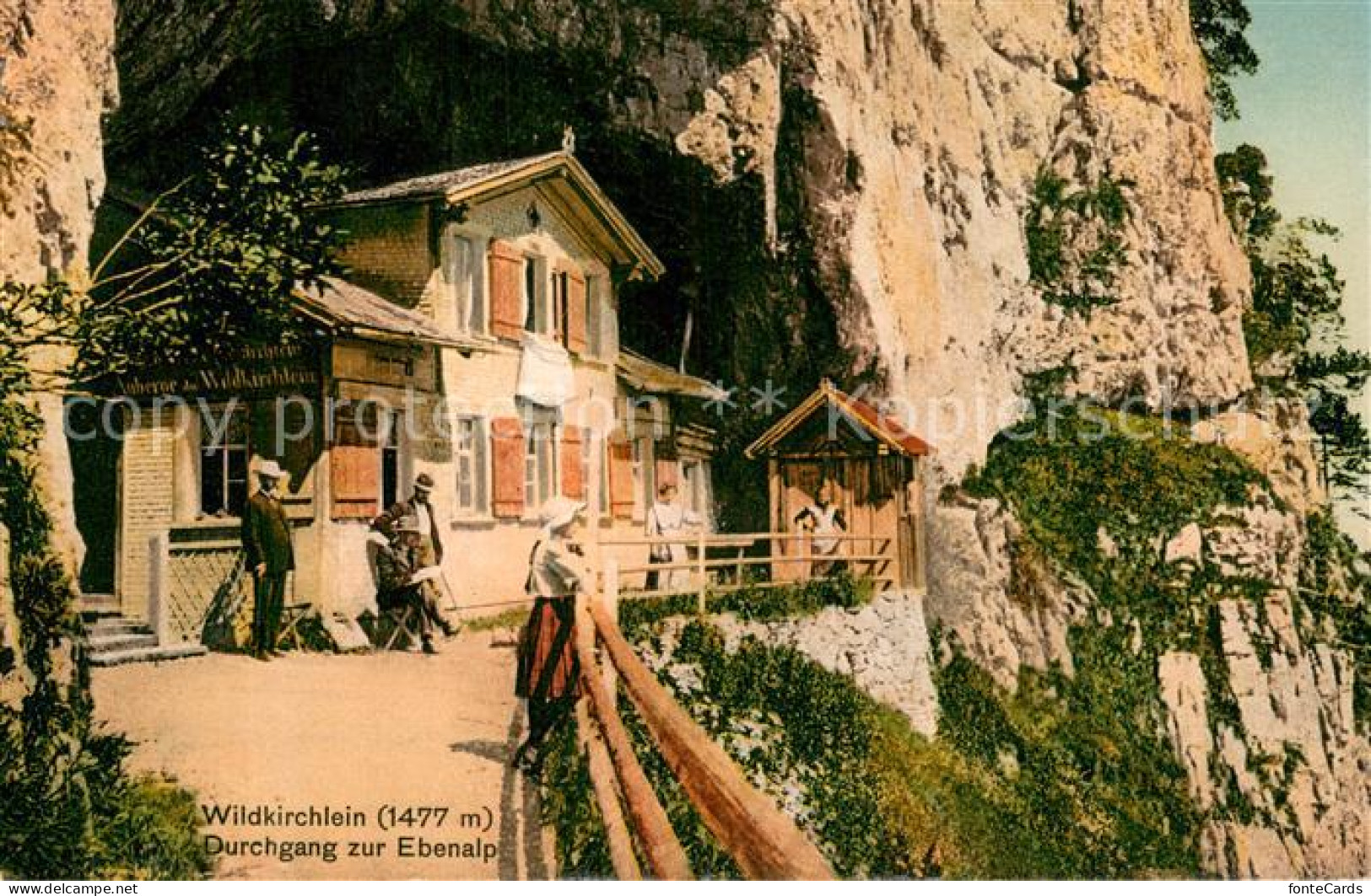 13724087 Wildkirchli Weissbad IR Durchgang Zur Ebenalp Berggasthaus Appenzeller  - Autres & Non Classés