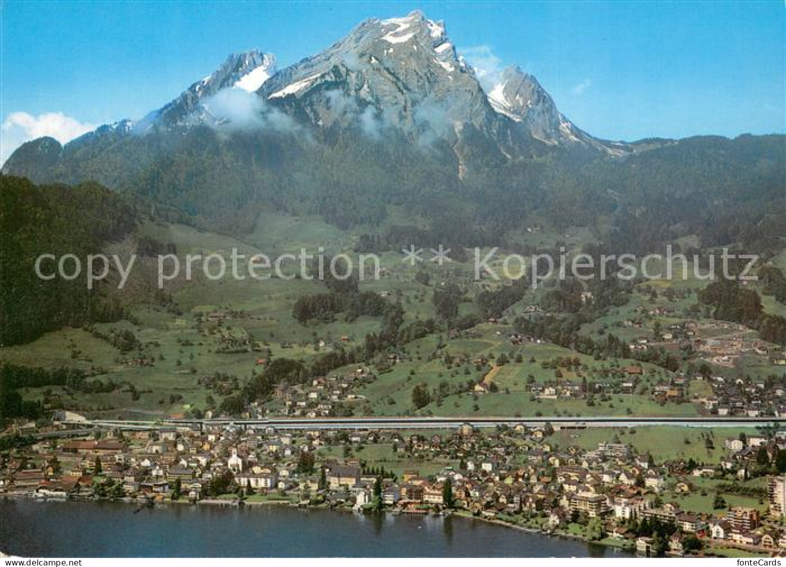 13722049 Hergiswil Vierwaldstaettersee Fliegeraufnahme Mit Pilatus  - Other & Unclassified