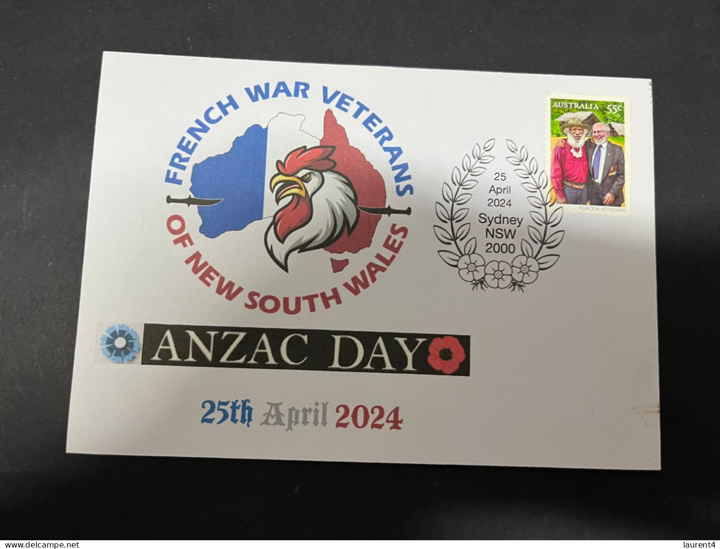14-5-2024 (5 Z 7) Australia Cover - French War Veteran Of New South Wales (25th April 20224) ANZAC Day - Militaria