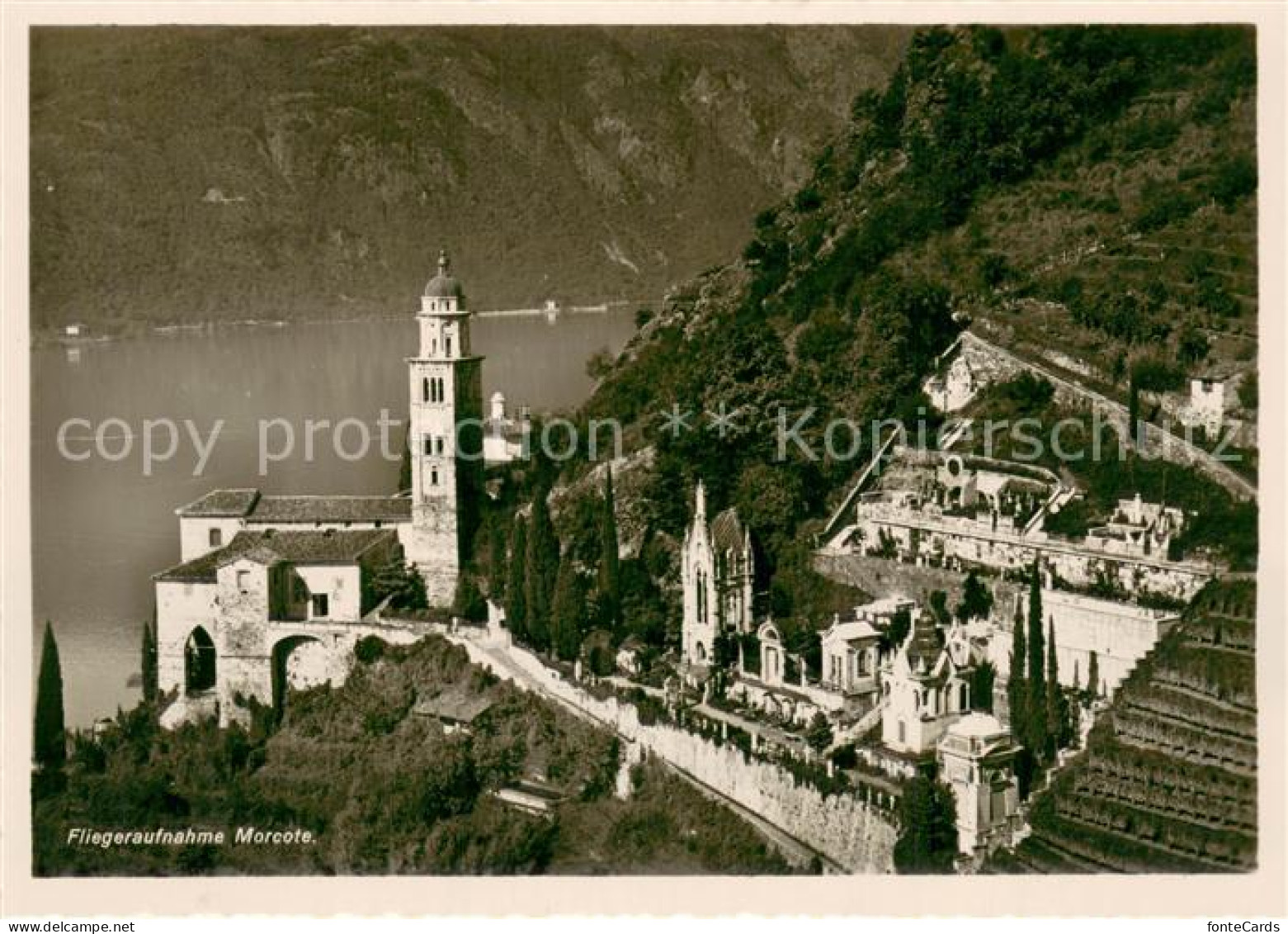 13718619 Morcote Lago Di Lugano Fliegeraufnahme Chiesa Morcote Lago Di Lugano - Other & Unclassified