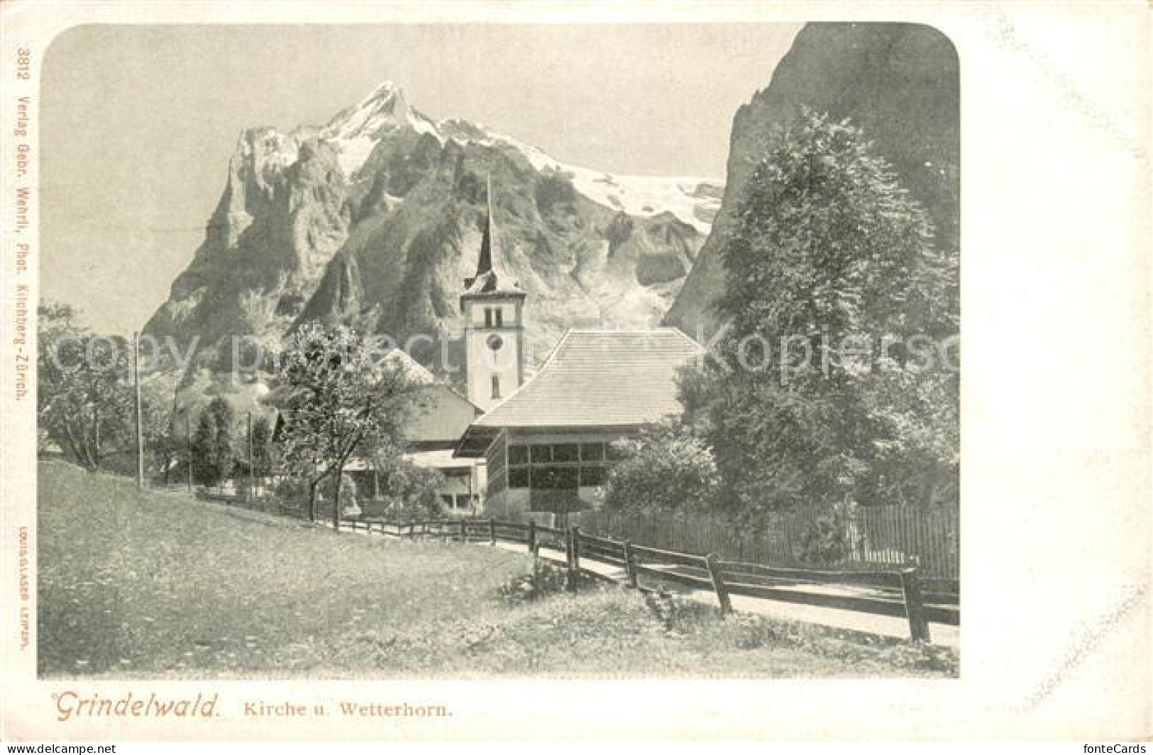 13717917 Grindelwald Kirche Und Wetterhorn Berner Alpen Grindelwald - Sonstige & Ohne Zuordnung