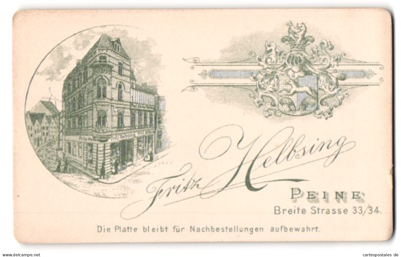 Fotografie Fritz Helbsing, Peine, Breite Str. 33, Ansicht Peine, Strassenpartie Am Ateliersgebäude Mit Schaufenstern  - Places