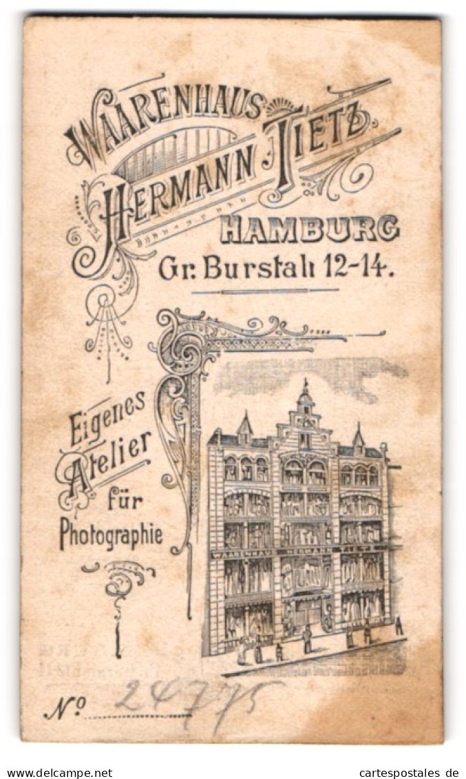 Fotografie Hermann Tietz, Hamburg, Gr. Burstah 12-14, Ansicht Hamburg, Partie Am Ateliersgebäude  - Places