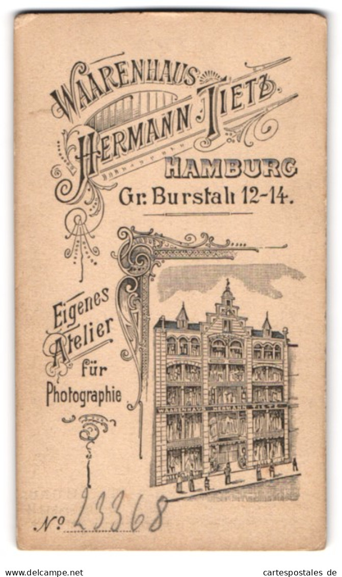 Fotografie Hermann Tietz, Hamburg, Gr. Burstah 12-14, Ansicht Hamburg, Blick Auf Die Fassade Des Ateliersgebäude  - Lugares