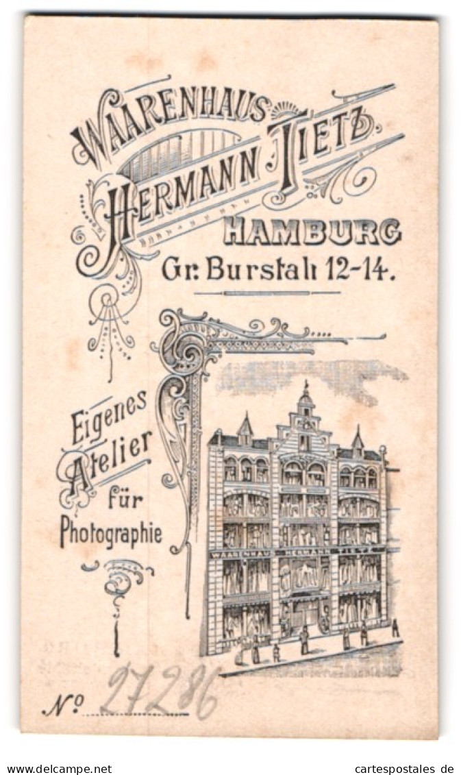 Fotografie Hermann Tietz, Hamburg, Gr. Burstah 12-14, Ansicht Hamburg, Blick Auf Das Warenhaus, Frontansicht  - Orte