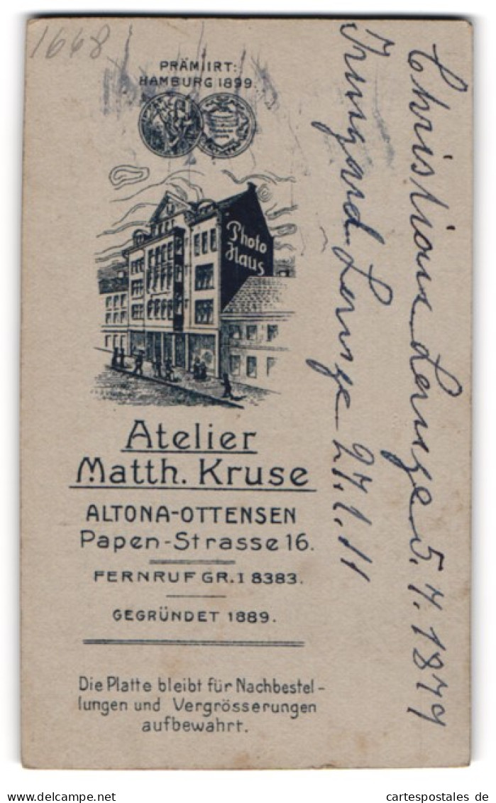 Fotografie Matth. Kruse, Altona, Papen-Str. 16, Ansicht Altona, Partie Am Ateliersgebäude Mit Strassenpartie  - Orte