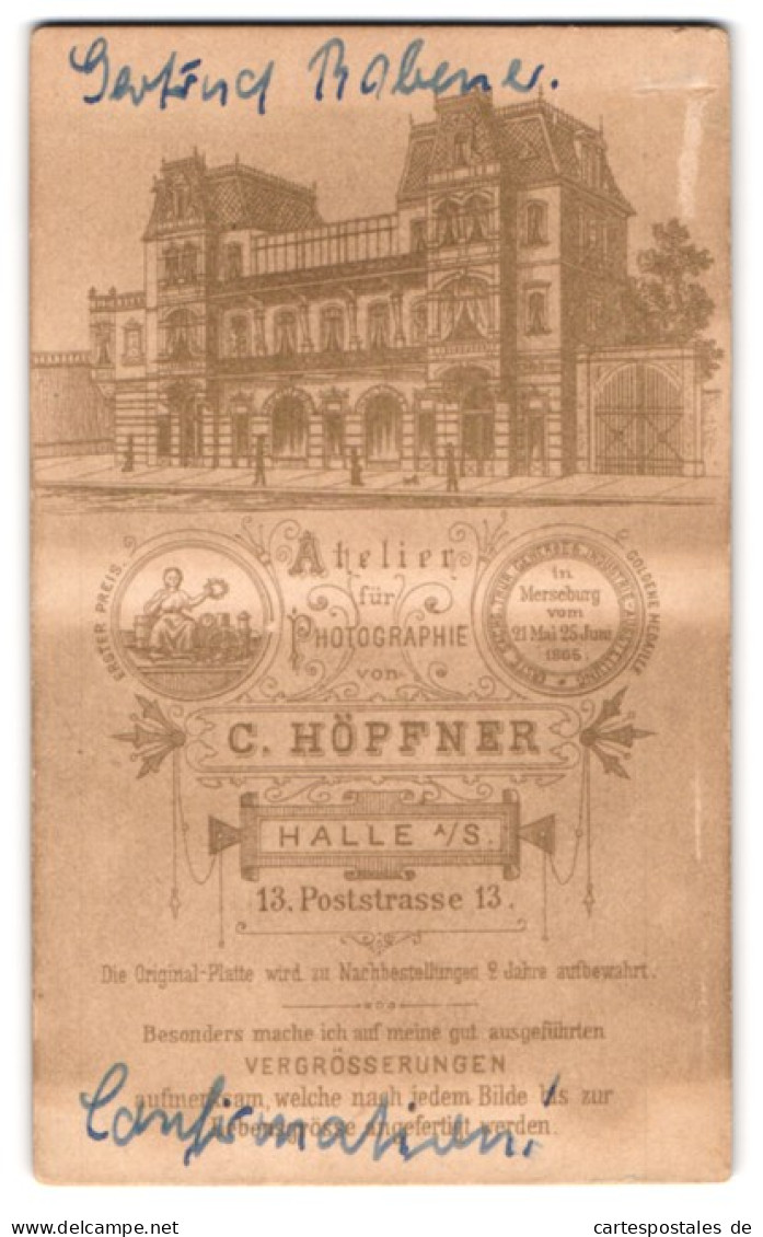 Fotografie C. Höpfner, Halle / Saale, Poststr. 13, Ansicht Halle / Saale, Partie Am Ateliersgebäude Des Fotografen  - Lugares