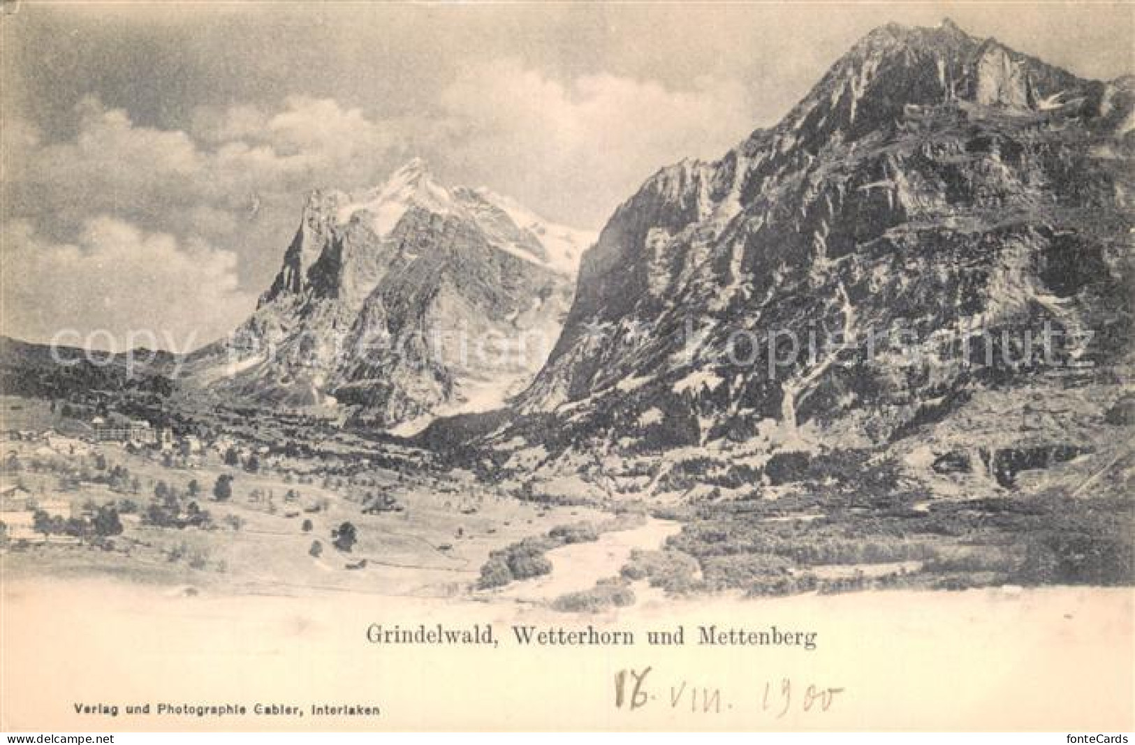 13717849 Grindelwald Landschaftspanorama Mit Wetterhorn Und Mettenberg Berner Al - Otros & Sin Clasificación