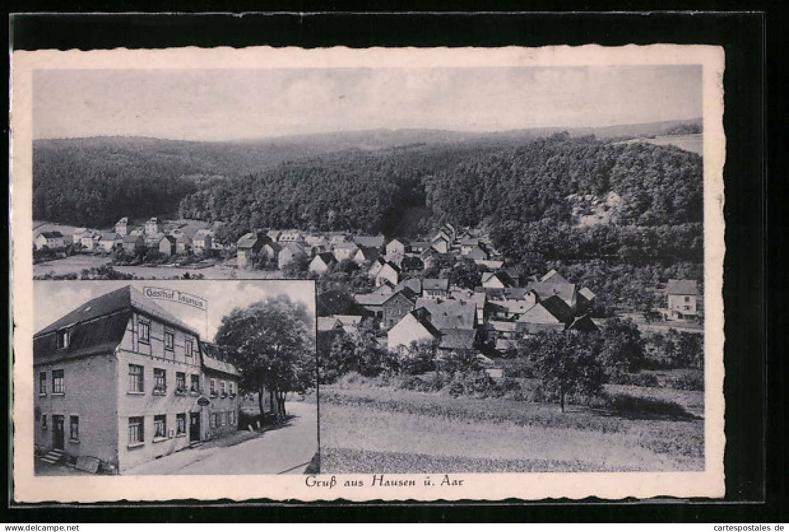 AK Hausen ü. Aar, Totalansicht, Gasthof Taunus  - Taunus