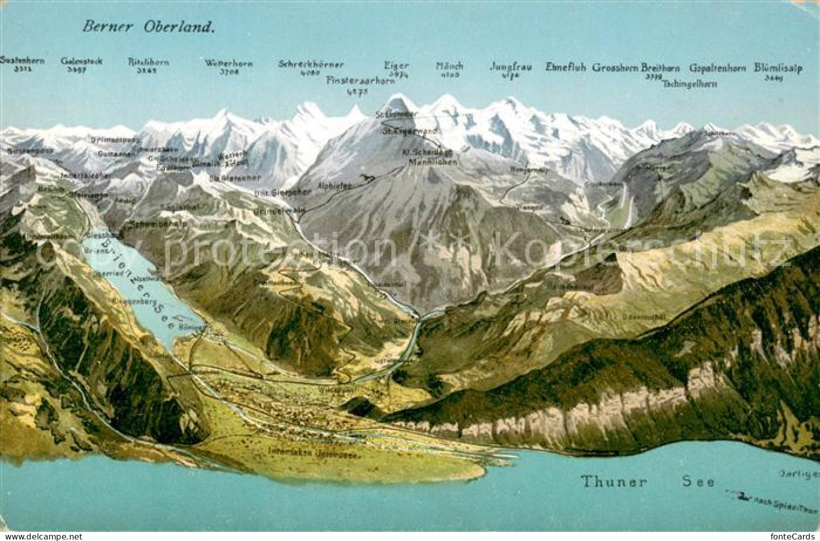 13716649 Interlaken BE Panorama Berner Oberland Thunersee Brienzersee Berner Alp - Otros & Sin Clasificación