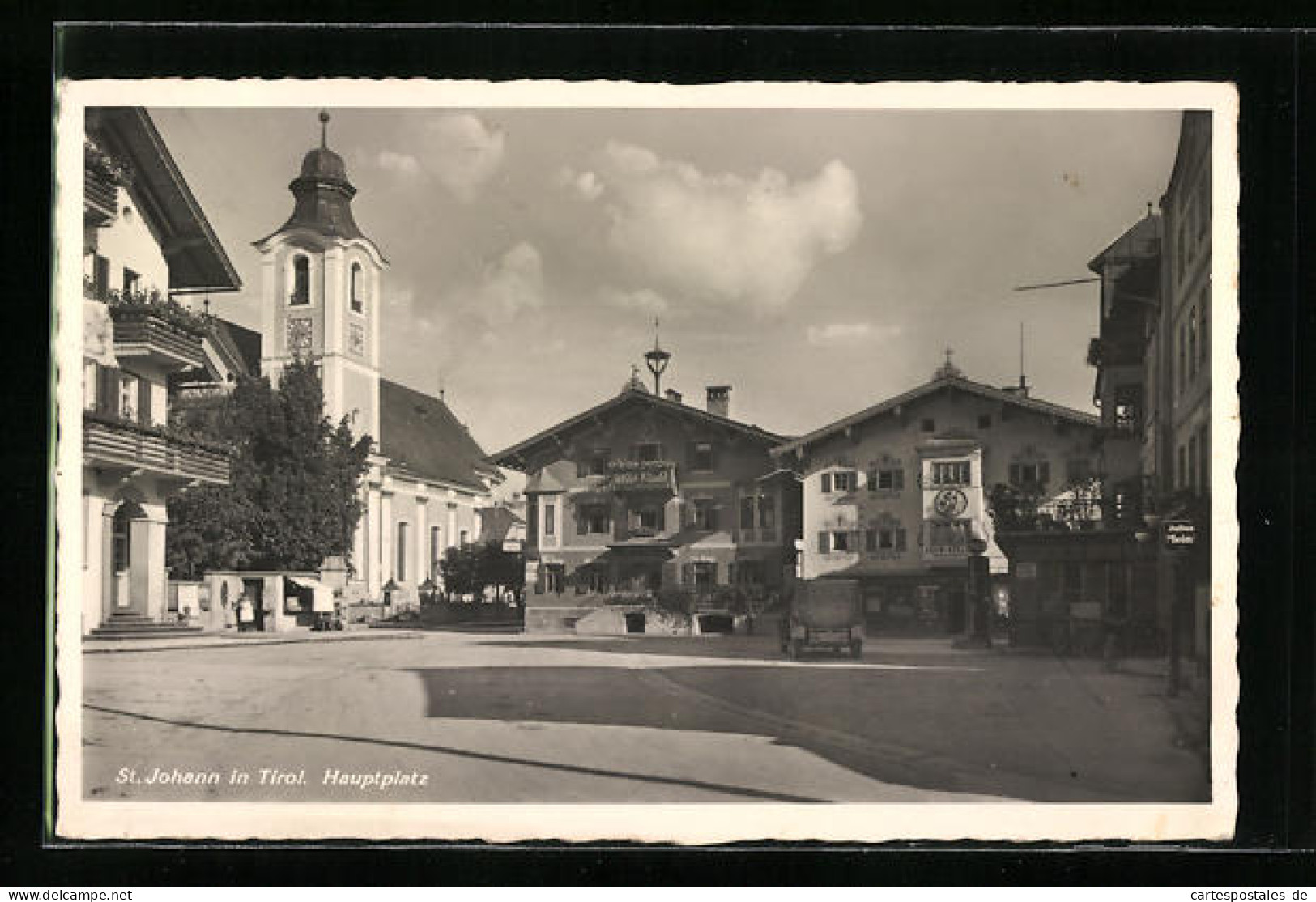 AK St. Johann, Hauptplatz Mit Geschäft Julius Mein, Zahnatelier Und Kirche  - Sonstige & Ohne Zuordnung