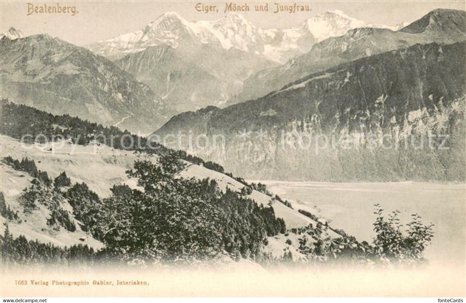 13716617 Beatenberg Landschaftspanorama Mit Eiger Moench Und Jungfrau Berner Alp - Andere & Zonder Classificatie