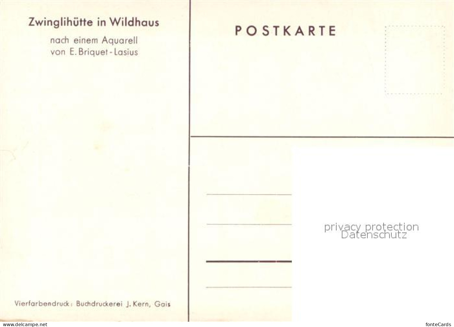 13716057 Wildhaus  SG Zwinglihuette Aquarell  - Otros & Sin Clasificación