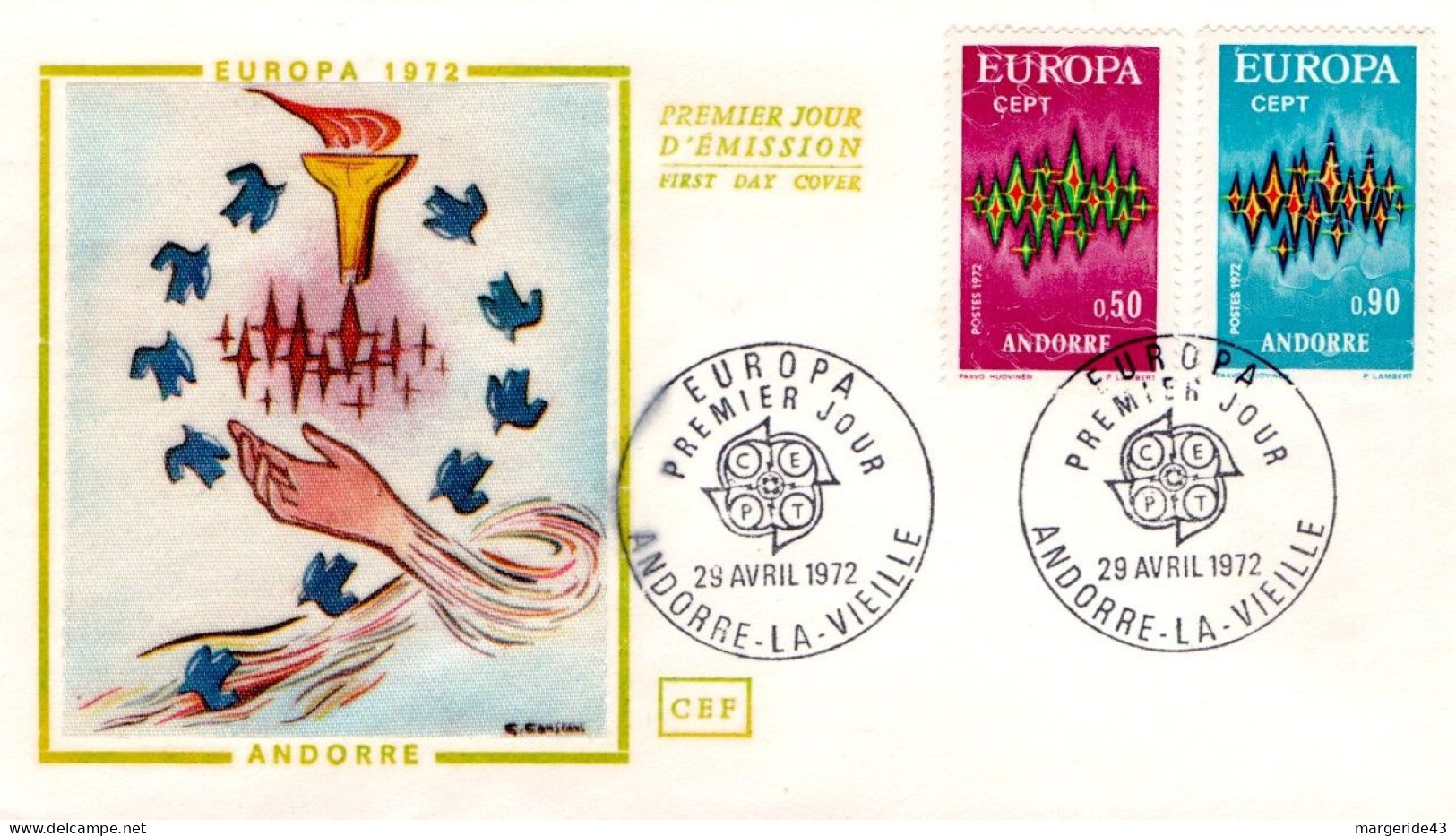 ANDORRE FDC 1972 EUROPA - FDC