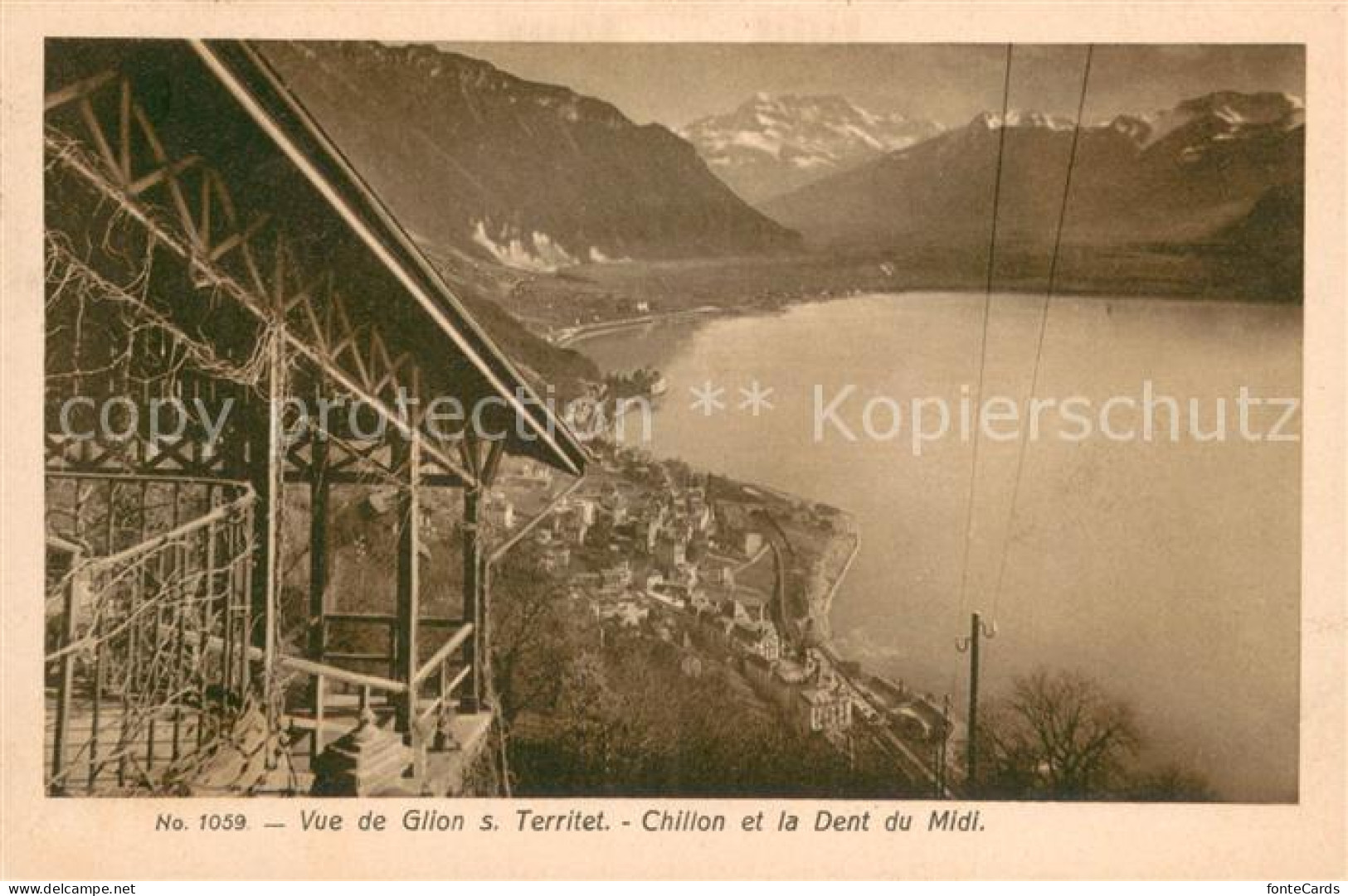 13715859 Territet Montreux VD Vue De Glion Chillon Et La Dent Du Midi  - Altri & Non Classificati