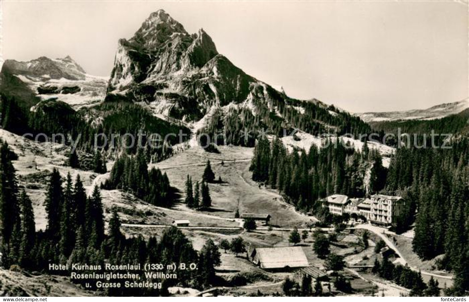 13715729 Grosse Scheidegg Hotel Kurhaus Rosenlaui Mit Wellhorn Grosse Scheidegg - Andere & Zonder Classificatie