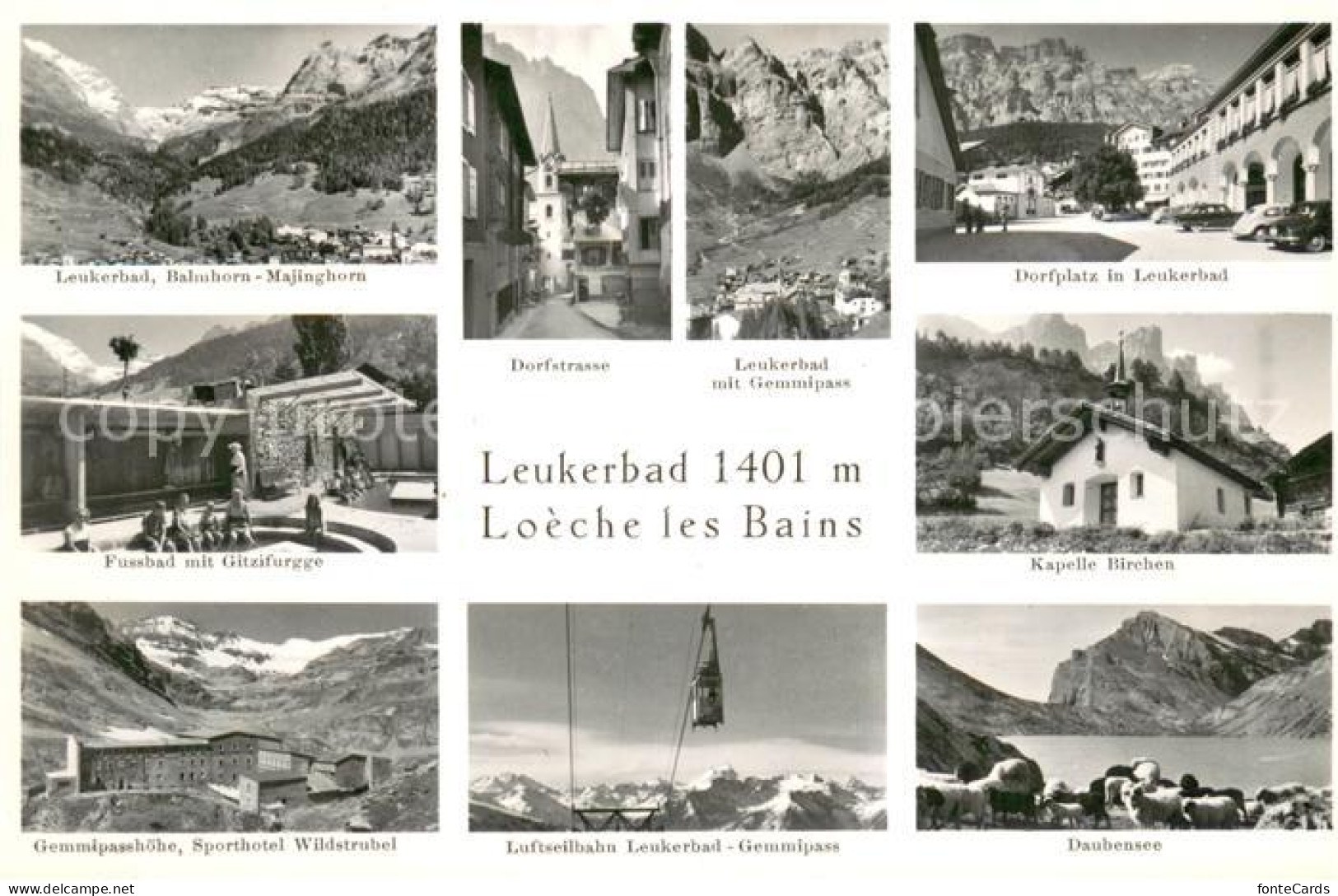 13715349 Leukerbad VS Dorfmotive Gemmipass Alpenpanorama Sporthotel Wildstrubel  - Other & Unclassified