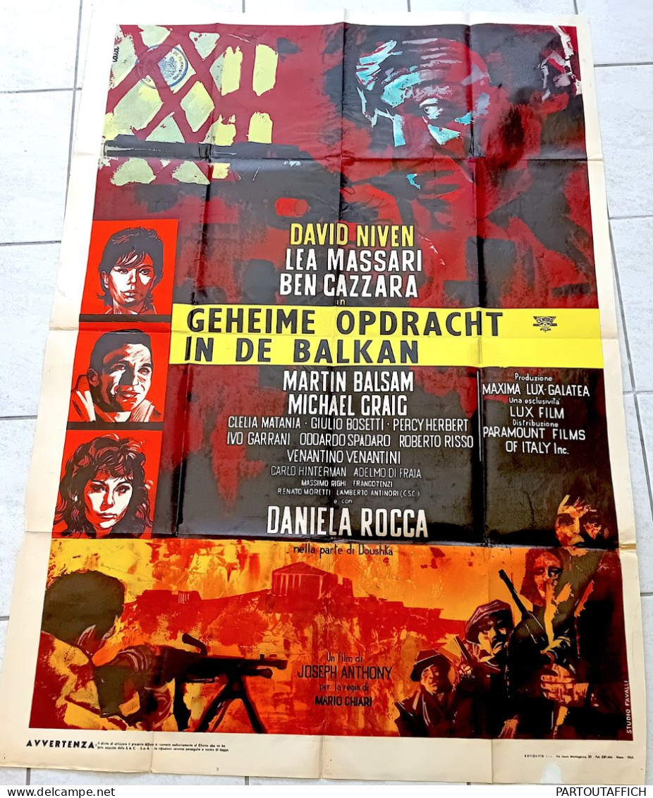 Affiche Ciné Orig Italienne L'ARSENAL DE LA PEUR (LA CITTA PRIGIONIERA) 1962 Martin BALSAM David NIVEN 100X140cm - Plakate & Poster