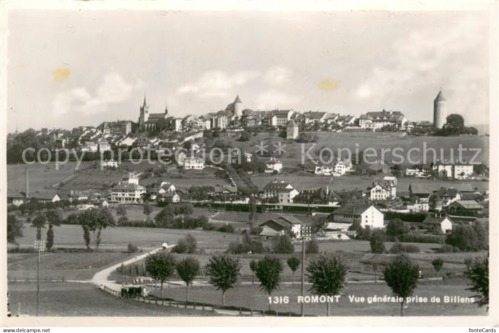 13710869 Romont  FR Vue Generale Prise De Billens  - Autres & Non Classés