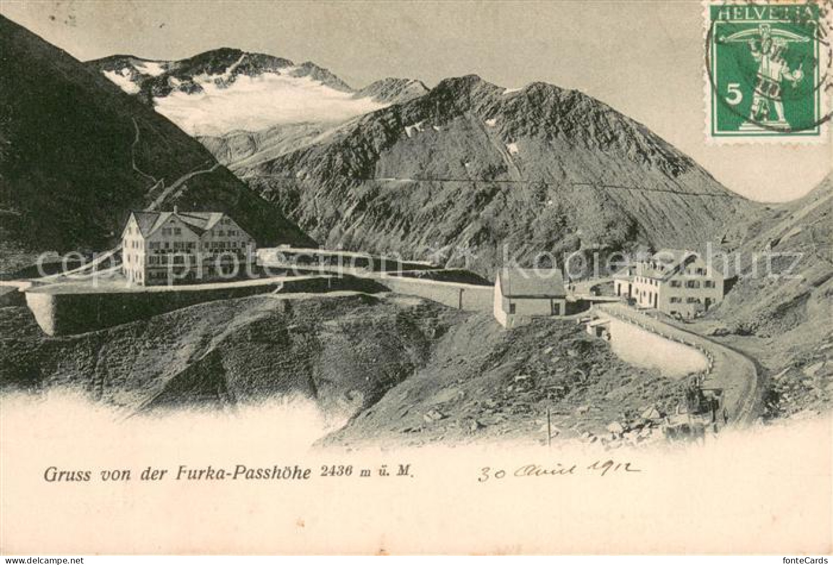 13710149 Furkapasshoehe Berghotels Alpen Gletscher Furkapasshoehe - Andere & Zonder Classificatie