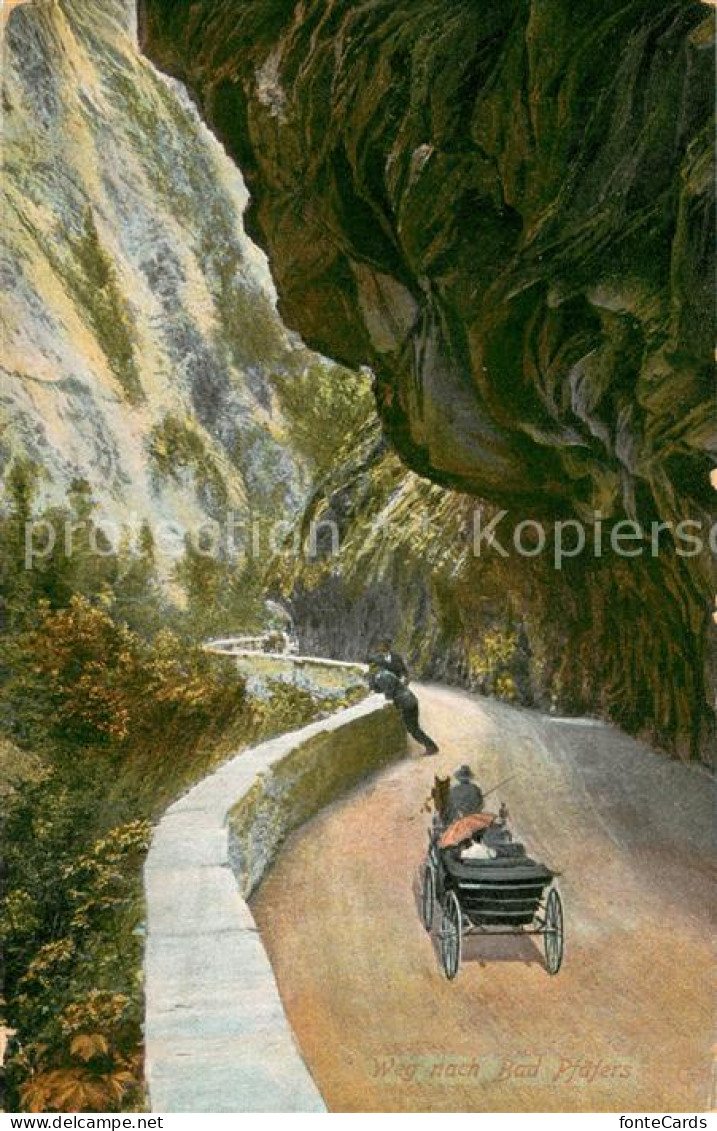 13709099 Bad Pfaefers Gebirgsstrasse Alpen Litho Bad Pfaefers - Andere & Zonder Classificatie