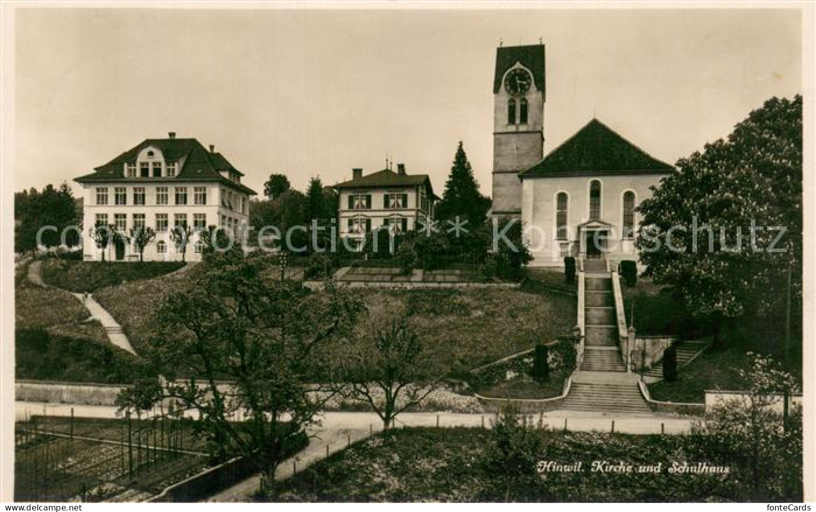 13709059 Hinwil Kirche Und Schulhaus Hinwil - Sonstige & Ohne Zuordnung