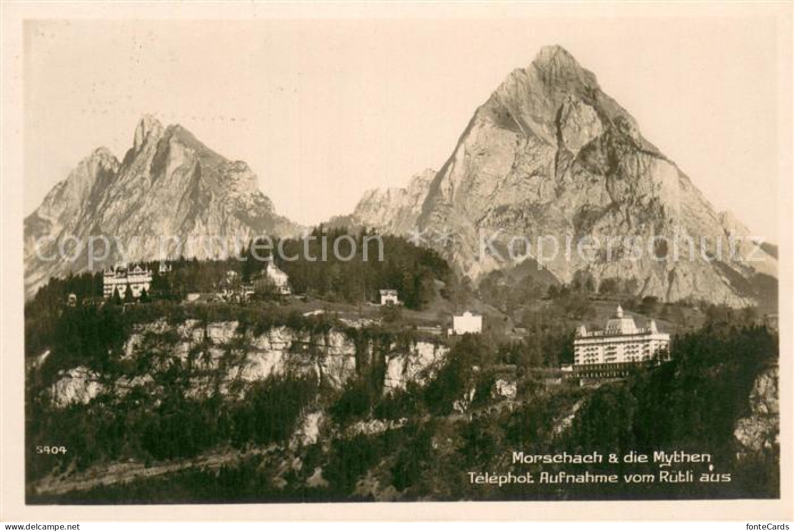 13708689 Morschach SZ Und Die Mythen Aufnahme Vom Ruetli Aus Alpen  - Other & Unclassified