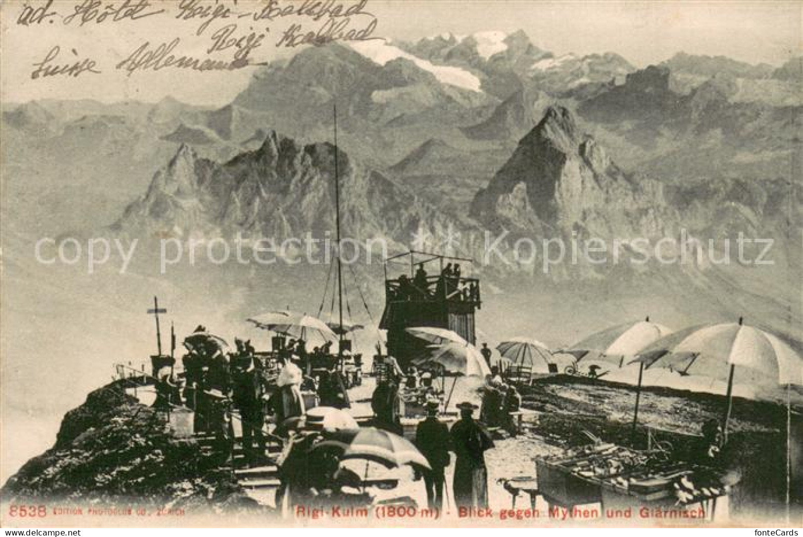 13708687 Rigi Kulm Aussichtspunkt Blick Gegen Mythen Und Glaernisch Alpenpanoram - Altri & Non Classificati