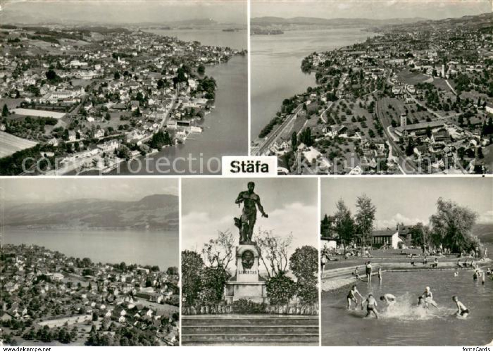 13707729 Staefa Zuerichsee Denkmal Badestrand Fliegeraufnahmen  - Sonstige & Ohne Zuordnung