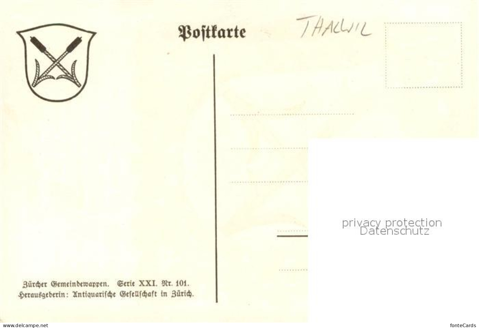 13707599 Thalwil ZH Wappen Serie Zuercher Gemeindewappen Serie XXI Nr. 101  - Other & Unclassified