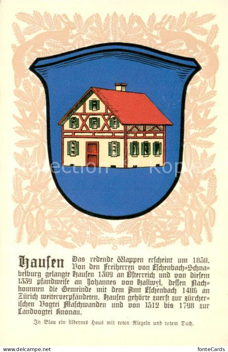13707597 Hausen Albis Wappen Serie Zuercher Gemeindewappen Serie XVIII Nr. 86 Ha - Other & Unclassified