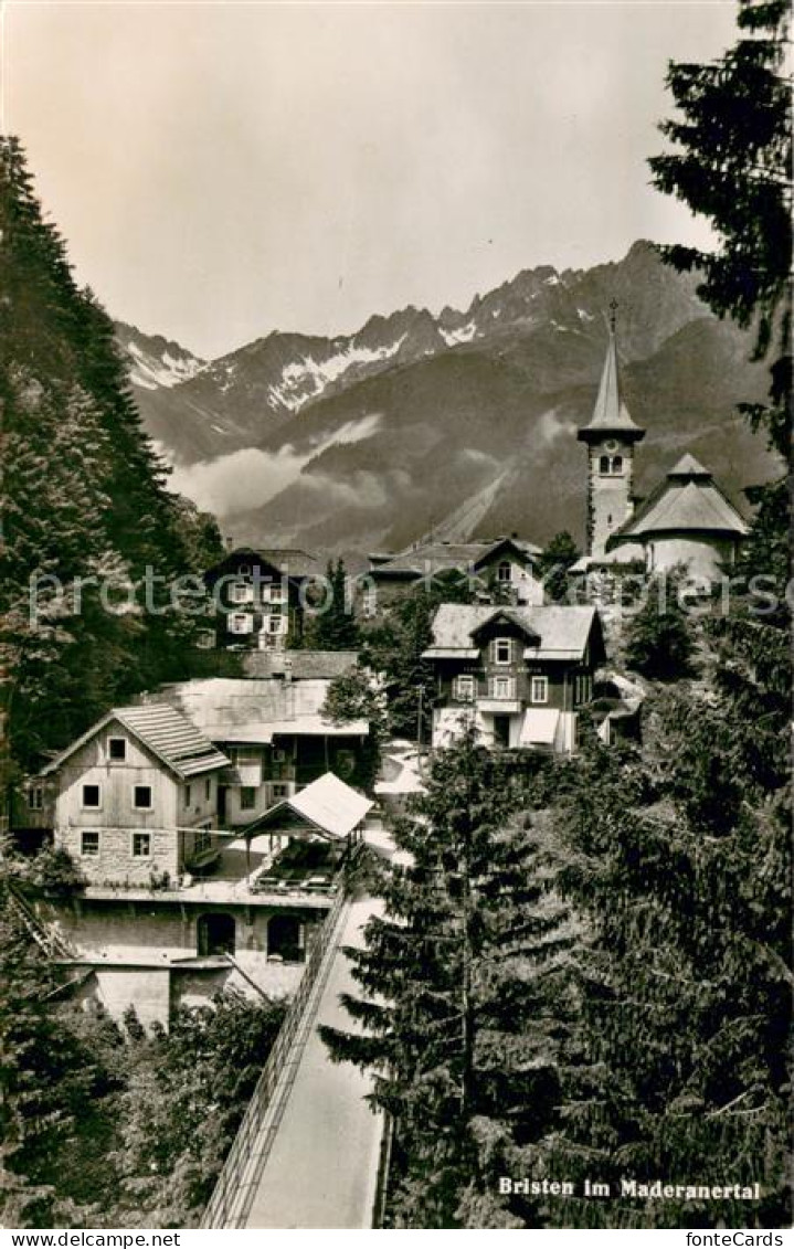 13707329 Bristen UR Ortsansicht Mit Kirche Maderanertal Alpen  - Autres & Non Classés