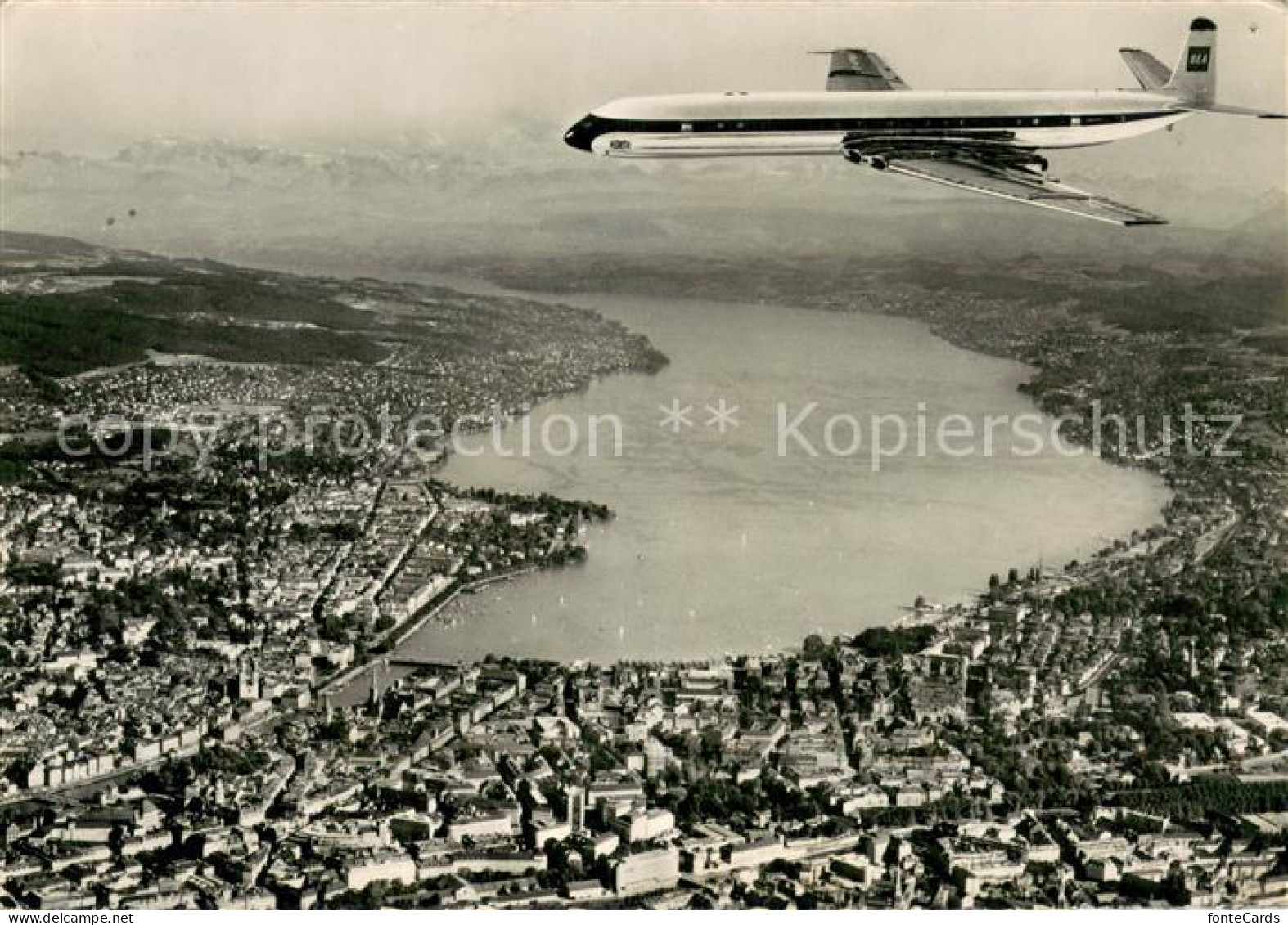 13707279 Zuerich ZH Fliegeraufnahme Der COMET 4 B Der BEA Ueber Zuerich Zuerich  - Other & Unclassified