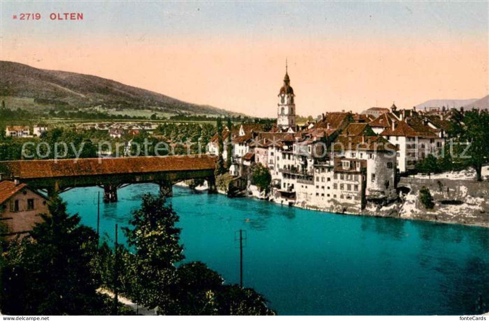 13707039 Olten SO Altstadt Mit Holzbruecke Ueber Die Aaare  - Other & Unclassified