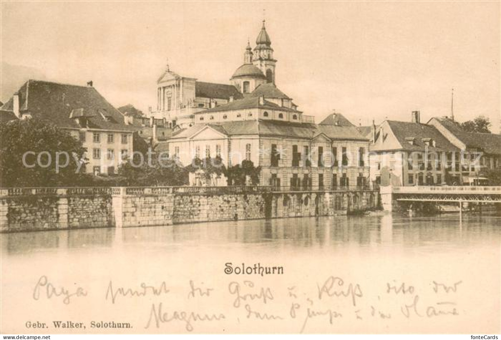 13707037 Solothurn Partie An Der Aare Blick Zur Kirche Solothurn - Sonstige & Ohne Zuordnung