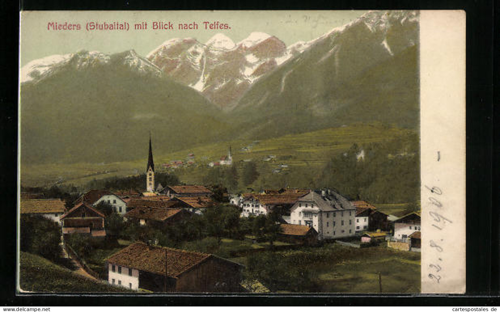 AK Mieders /Stubaital, Ortspartie Mit Blick Nach Telfes  - Andere & Zonder Classificatie